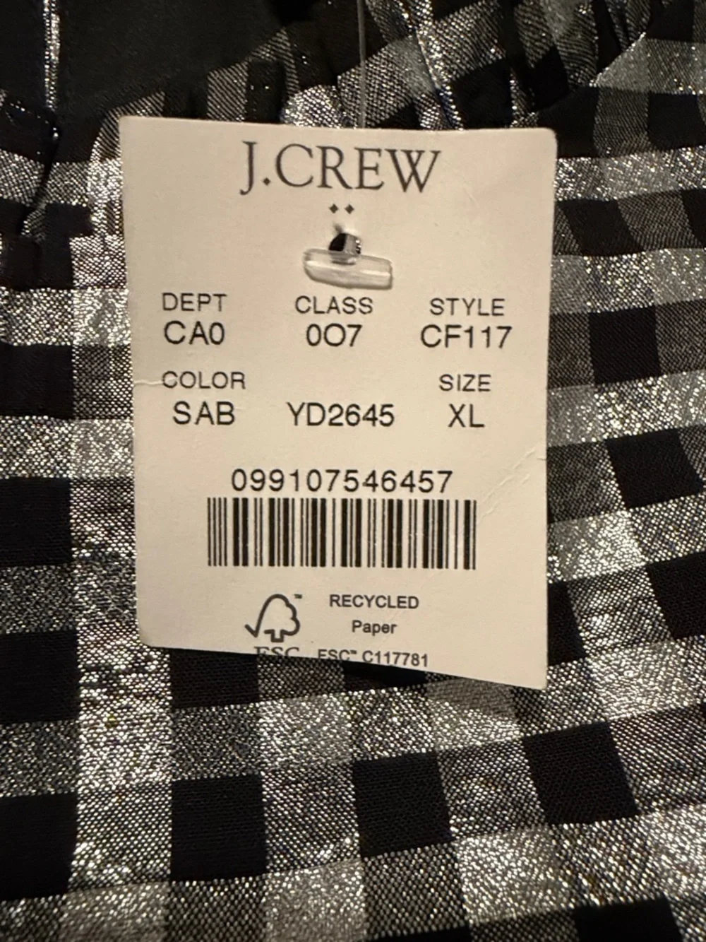 J.Crew short sleeve blouse Silvery